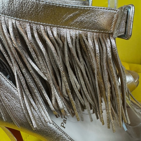 Christian Louboutin Veau Velours Fringe Courtain Pumps In Cafe Creme Size 38 - Picture 7 of 14